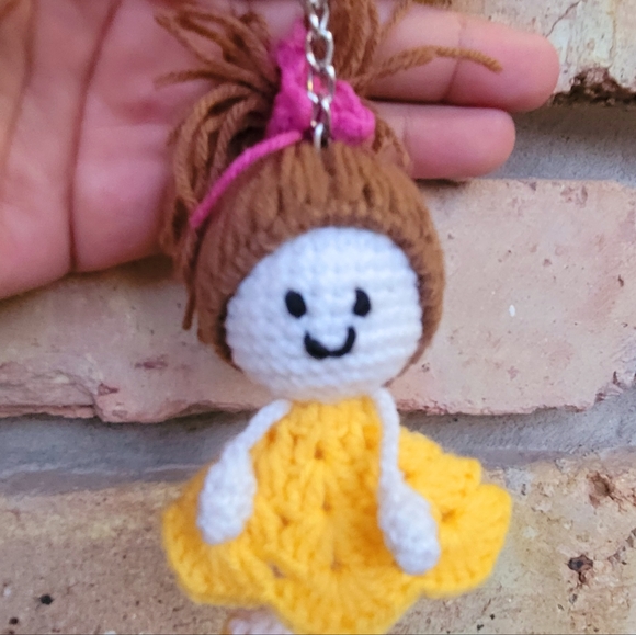 Kawaii Mini Doll Keychain Handmade | Crochet Keychain - Picture 4 of 4